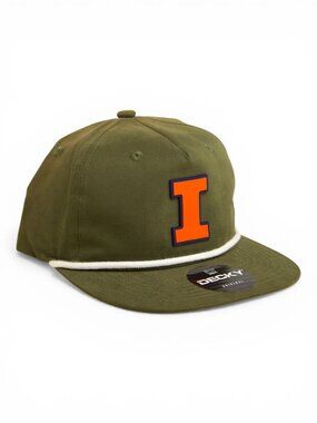 Illinois Fighting Illini Orange 3D Classic Rope Hat- Olive/ White